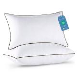 JOLLYVOGUE Cooling and Supportive Pillows for Side and Back Sleepers, Down Alternative Hotel Collection Sleeping Pillow, Queen (Pack of 2), White