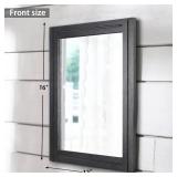 AAZZKANG Black Mirrors for Wall Rectangle Wood Framed Decorative Wall Hanging Mirror for Bedroom Living Room Bathroom Home Entryway