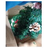 Mduvoz Christmas Garland, 12FT Prelit Christmas Garland with 100 LED Lights, Greenery Xmas Garland with 20 Pine Cones 90 Red Berry Christmas Decoration for Indoor Outdoor Home Mantel Fireplace