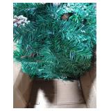 Mduvoz Christmas Garland, 12FT Prelit Christmas Garland with 100 LED Lights, Greenery Xmas Garland with 20 Pine Cones 90 Red Berry Christmas Decoration for Indoor Outdoor Home Mantel Fireplace