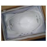 LAUCHUH Serving Bowls with Handles, Porcelain Serving Dishes White Nesting Bowls Mixing Bowl Set Salad Bowls for Entertaining, Party, Valentine