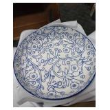 Selamica 9.6 Pasta Bowls Set of 4, 51 OZ Large Salad Bowls, Ceramic Wide and Shallow Serving Bowls for Soup, Dinner, Microwave & Dishwasher Safe, Vintage Blue