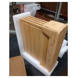 Fiery Chef 14.56L x 11W Bamboo Cutting Board Set of 4 - Wood Cutting Board Set with Holder, Chopping Boards Set with Food Icons, Juice Groove - Ideal for Meat, Fish, Bread, Vegetable, Fruit Chopping