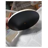 PEMAR Mother of Pearl Decorative Tray, 13 Round Display & Serving Tray with Gold Handles, Vanity/Perfume/Trinket Catchall for Dresser, Bathroom, Vanity Table (White Cream Sunlight Starburst Pattern)