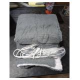 Heated Blanket Electric Blanket,Cozy Faux Rabbit Fur & Soft Flannel Warm Heater Throw Blanket with 5 Fast Heating Levels &10Hours Auto-Off Over-Heat Protection 50 x 60 (Grey)