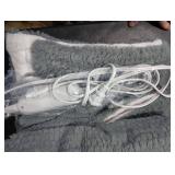 Heated Blanket Electric Blanket,Cozy Faux Rabbit Fur & Soft Flannel Warm Heater Throw Blanket with 5 Fast Heating Levels &10Hours Auto-Off Over-Heat Protection 50 x 60 (Grey)