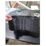 Brabtod Pet Dog Toy Basket,Dog Bone Shape,Wicker Storage Bin for Dog Cat Toys with DIY Tag,Dog Toy Organizer Holder Boxes for Living Room,Handmade Poly Wicker Basket