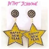 Happy New Year Star Earrings