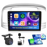 Inefala 4G 64G Radio for Hyundai Accent 2006-2011 CarPlay Car Stereo Android 15 IPS 9" Touchscreen Android Auto Backup Camera Bluetooth 5.0 GPS EQ 13UI - Retail: $139