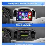 Inefala 4G 64G Radio for Hyundai Accent 2006-2011 CarPlay Car Stereo Android 15 IPS 9" Touchscreen Android Auto Backup Camera Bluetooth 5.0 GPS EQ 13UI - Retail: $139