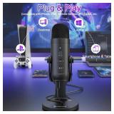 ZealSound Podcast Microphone for PC, Noise Cancellation USB Mic with Gain, Volume Adjustment & Mute Button, Monitoring & Echo, for YouTube, TikTok, Podcasting, Streaming, iPhone, iPad, Android, Mac - 