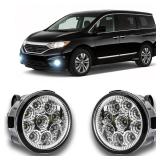 qobsos LED Fog Light For Nissan Quest 2011-2017 Pair Bumper Fog Light Driving Lamp Replacement Fog Light Assemblies,55W 6000k White,Plug and Play,Pack of 2 - Retail: $38