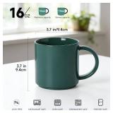 ALOFMO Coffee Mug Set of 3, 16oz Multicolor Ceramic Mugs in Orange, Cream & Green, Modern Coffee Cups, Dishwasher & Microwave Safe, Home & Office Use - Retail: $30