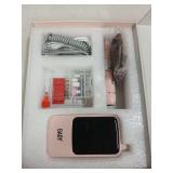 GAOY Rechargeable Cordless Nail Drill for Beginners, Electric Nail File with 12 Drill Bits and Sanding Band Set for Acrylic and Gel, Pink - Retail: $24