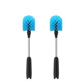 MOSOLAN Stainless Steel Water Bottle Brush, Long Handle Scrubbing Brush, Built for Cleaning Sports Bottles, Baby Bottles, Cups, Coffee Mugs, Glasswares, Wine Decanters, Flask, 2 Pack, 13 in - Retail: 