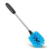 MOSOLAN Stainless Steel Water Bottle Brush, Long Handle Scrubbing Brush, Built for Cleaning Sports Bottles, Baby Bottles, Cups, Coffee Mugs, Glasswares, Wine Decanters, Flask, 2 Pack, 13 in - Retail: 