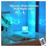 Ocean Wave Ceiling Projector,16 Colors Ocean Wave Light Projector, Water Ripple Ambient Night Light with Remote, Touch Control Aurora Projector Non-Wood for Bedroom,Room Decor,Kids Room (Cubic) - Reta