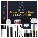 Lash Lift Kit & Eyebrow Lamination Kit, 2-in-1 Solution, At-Home Brow Lamination, Beginner/Professional, Eyelash Lift, 15 Applications, Lasts 6-8 Weeks, DIY Brow & Lash Perm - ABLK1 - Retail: $9