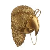 Juedawyal Gold Parrot Animal Head for Wall Decor with Glasses, Resin Animal Wall Sculpture for Home Living Room Bedroom & Office Accent - Retail: $20