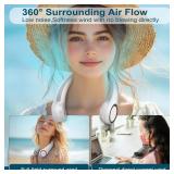 CIVPOWER Neck Fan: Portable Personal Neck Cooling Rechargeable Bladeless Fan - Hands Free 3 Speed 4000 mAh Battery USB Operated Wearable Headphone Design - Gift for Men Women Outdoor (White) - Retail: