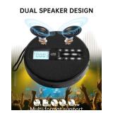 CD Player Portable with Speakers - Rechargeable Personal CD Player for Car and Home, Small Fabric Music Player with Backlit Display, Anti-Skip, AUX/USB Port - Ideal for Audiobooks & Gifts - Retail: $3