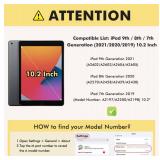 INFILAND for iPad 9th/8th/7th Generation Case 2021/2020/2019 10.2 inch, Glitter Slim Protective Cover with Clear Back, Pencil Holder for Kids Girls for iPad 7/8/9 Gen, Pink - Retail: $10