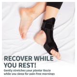 AZMED Plantar Fasciitis Night Splint & Support, Adjustable Orthotic Foot Drop Brace for Achilles Tendonitis and Heel Spur Relief, Black - Retail: $16