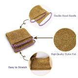 Dr.Pedi 3 Pieces African Net Sponge with Handles Long African Exfoliating Net Washcloth Bath Sponge Net Cloth Wash Net Body Back Scrubber for Shower Loofah - Retail: $10