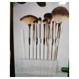 Clear Acrylic Makeup Eyeliner Lip Liner Holder Organizer 26 Spaces ( Couple Small Chips)