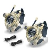 cxjoigxi Walkie Talkies for Kids Rechargeable, Spy Watch Army Toys, 7 in 1 Walkie Talkie Watches with Flashlight, Two-Way Radios Long Range Interphone Toy Gifts for Boys Girls fit Outdoor Game Camping