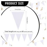 Tatuo 200 Feet Solid Pennant Banners Flags String Triangle Hanging DIY Bunting Flags Party Decorations for Grand Opening Party Banners for Kids Birthday, Shops (White) - Retail: $9