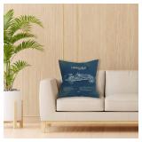 Giosve 18x18 in Car Decorative Pillowcase Throw Pillow Cover Gifts for Room Couch Sofa Decor, Car Love Gifts, Automobile Club Decorative Decor Pillow Case Gifts - Retail: $10