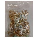 24 Pcs Christmas Candy Ornament Set Peppermint Ornament Candy Xmas Tree Decoration Assorted Shapes Hanging Ornament with Ribbon New Year Holiday Festival Home Decor Party Gift(Gold)