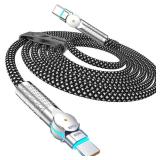 USB C to USB C Cable 10FT 240W, 180Â°Rotating USB C Cable Braided Type C Charger Cable Fast Charge for iPhone 16/16Pro/16Plus/16ProMax,MacBook Air,iPad Pro,Pixel,Samsung Galaxy S23/S24 Ultra-Black -