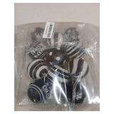 Tsorode 11 Pcs Black and White Christmas Ornaments, 2.4 Inch Glitter Halloween Ornaments, Black White Stripe Dot Hanging Bulbs Christmas Ball Ornaments for Tree Xmas Halloween Decorations Holiday Deco
