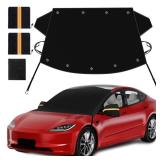 Roberly Car Windshield Cover for Ice and Snow, 600D Windshield Snow Cover with Mini Magnetic Edge, Side Mirror Covers, Winter Frost Hail Snow Protector Cover for Tesla Model 3/Y/S/X (78 x 56.3) - Reta