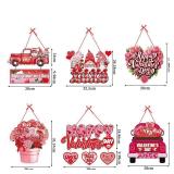Pink-Red Valentines-Day Front-Porch Door Hanger-Decor - 6pcs Love Romantic Special Night Galentines Party Paper Signs Banners,Engagement Wedding Anniversary Wall Hanging Decorations Lasting Surprise -