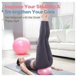 kisnbld Small Exercise Ball, 9 Inch Mini Pilates Ball, Anti Burst and Slip Resistant Mini Yoga Ball for Stability, Fitness, Physical Therapy, Stretching & Core Strength Workout at Home Gym & Office - 