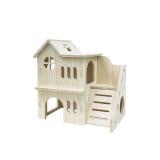 Sirvarni Hamster Hideout Cage Accessories - Hamster House and Habitat Wooden Hide Hut with Climbing Ladder for Dwarf Gerbils and Mouse Mice Rat Other Small Animals etc. - Retail: $10