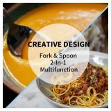 Alata Sporks, 5 Pack Food-grade Stainless Steel Sporks, 7.4 Inches Long Handle Salad Forks For Dessert, Ice Cream, Salad, Soup, Noodle, Spaghetti, Dishwasher Safe - Retail: $15