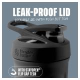 BlenderBottle Strada Shaker Cup Insulated Stainless Steel Water Bottle with Wire Whisk, 24-Ounce, Black - Retail: $20