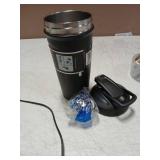 BlenderBottle Strada Shaker Cup Insulated Stainless Steel Water Bottle with Wire Whisk, 24-Ounce, Black - Retail: $20