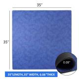 GUSTARIA Mahjong Mat, Mahjong Table Mat with Prints & Extra Dice, for Poker, Card, Mahjong, Dominoes Games (Blue, 35 inches) - Retail: $28