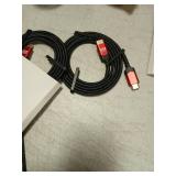 8K HDMI Cable 2.1 2 Pack 6ft, JSAUX 48Gbps Ultra High Speed HDMI Cable Braided Cord (4K@144Hz, 4K@120Hz, 8K@60Hz) HDCP 2.2&2.3 HDR 10 eARC ARC, Compatible with Switch 2/PS5/Laptop/Monitor/HDTV/-Red - 