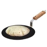 PANCA Iron tawa for Roti,Chapati,Dosa Loha Tawa with Wooden Handle Premium, 100% Toxin-Free, Long Lasting, Black - Retail: $37
