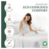 Ashton Sheets 100% Organic Cotton Sheets Full Size - 4 PC Organic Cotton Full Size Percale Weave Sheet Set, Soft, Cooling, Crisp & Breathable, 16\" Deep Pocket Hotel Quality Bedding Set - Blush - Reta
