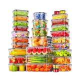 60 PCS Food Storage Containers with Lids Airtight, (30 Lids & 30 Containers) Leak proof Containers Set for Kitchen, Meal Prep, BPA-Free, PVC-Free Plastic, Microwave/Dishwasher Safe, Extra Labels & Pen