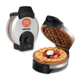 Gourmia Belgian Waffle Maker Compact Design with Upright Storage, Adjustable Browning, and Easy-Clean Nonstick Ceramic Plates, Stainless Steel - Retail: $30