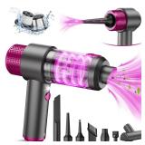 EYYA Handheld Cordless Car Vacuum Cleaner, 4-in-1 Portable Mini Car Vacuum Cleaner, 15000PA High Power & Air Duster with LED Light for Home Office - Retail: $38