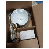 LALISU Dimmable Floor Lamp with Flexible Gooseneck and Rotatable Shade, Modern Style Standing Tall Lamp, E26 Socket, LED Reading Lamp (Gold) - Retail: $39